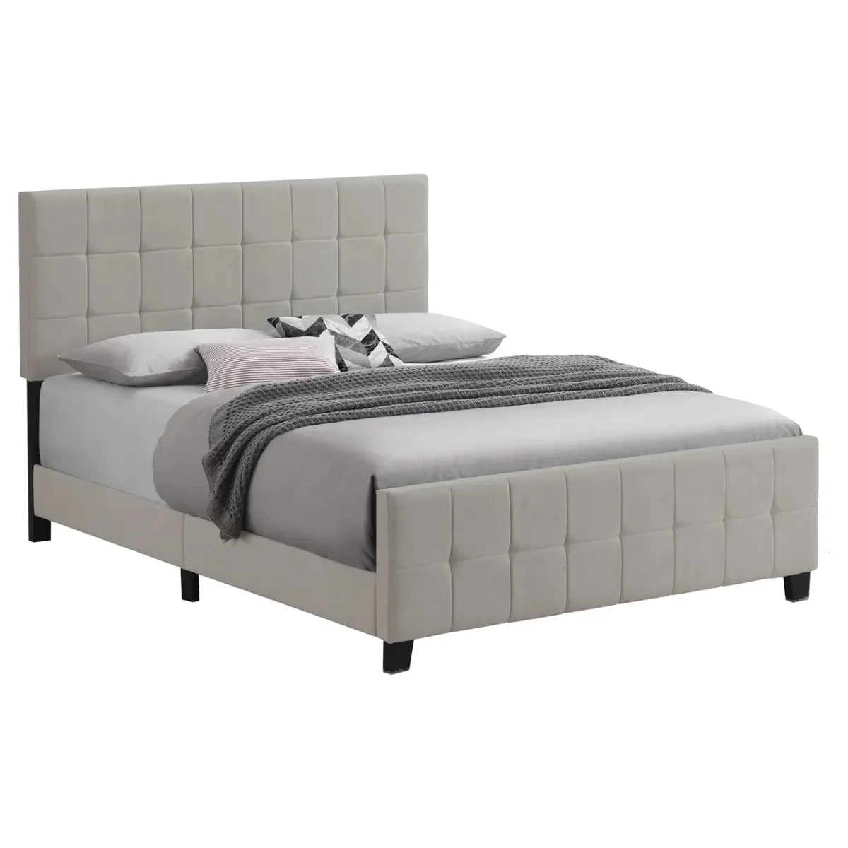 Coaster Fairfield Upholstered King Panel Bed Beige