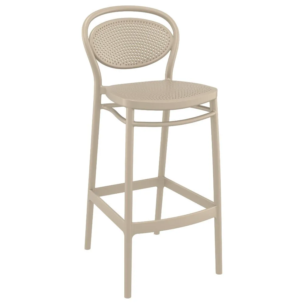 SKY MARCEL SQUARE BAR SET WITH 2 BARSTOOLS TAUPE