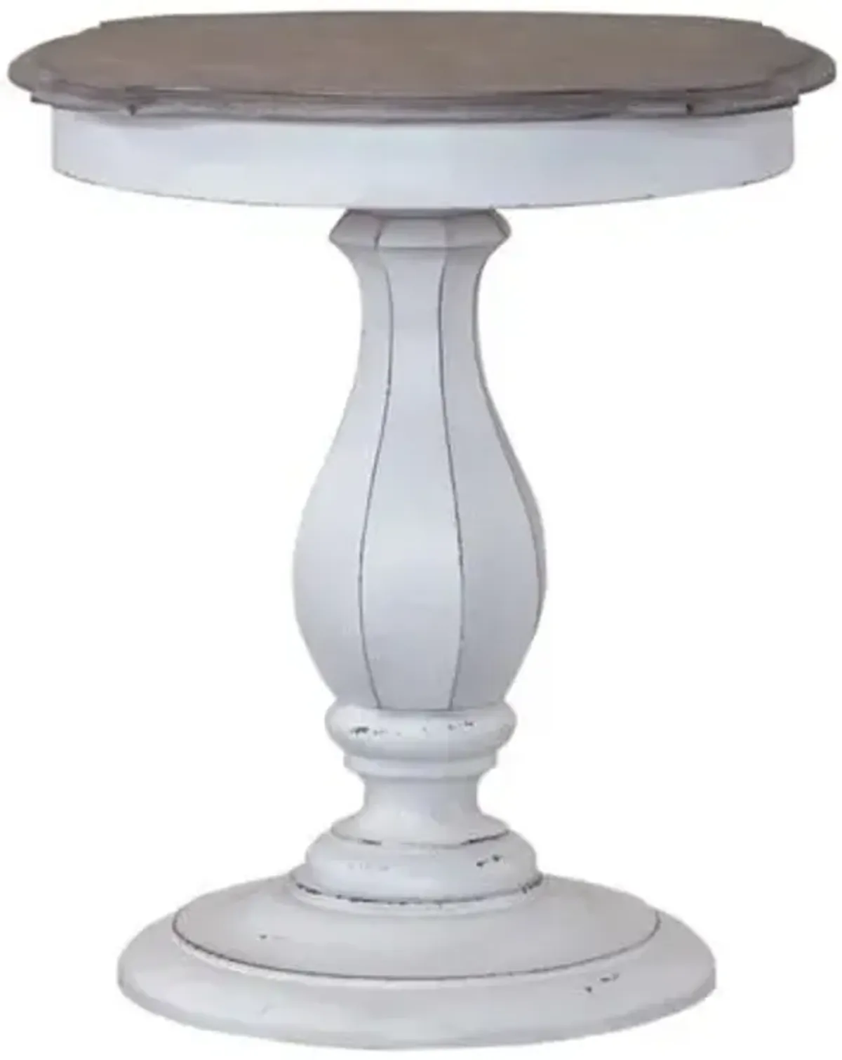 Liberty Furniture Magnolia Manor Antique White/Weathered Bark Accent Table