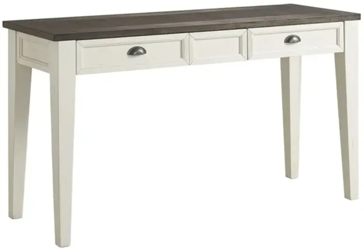 Steve Silver Cayla Sofa Table Dark Oak/White