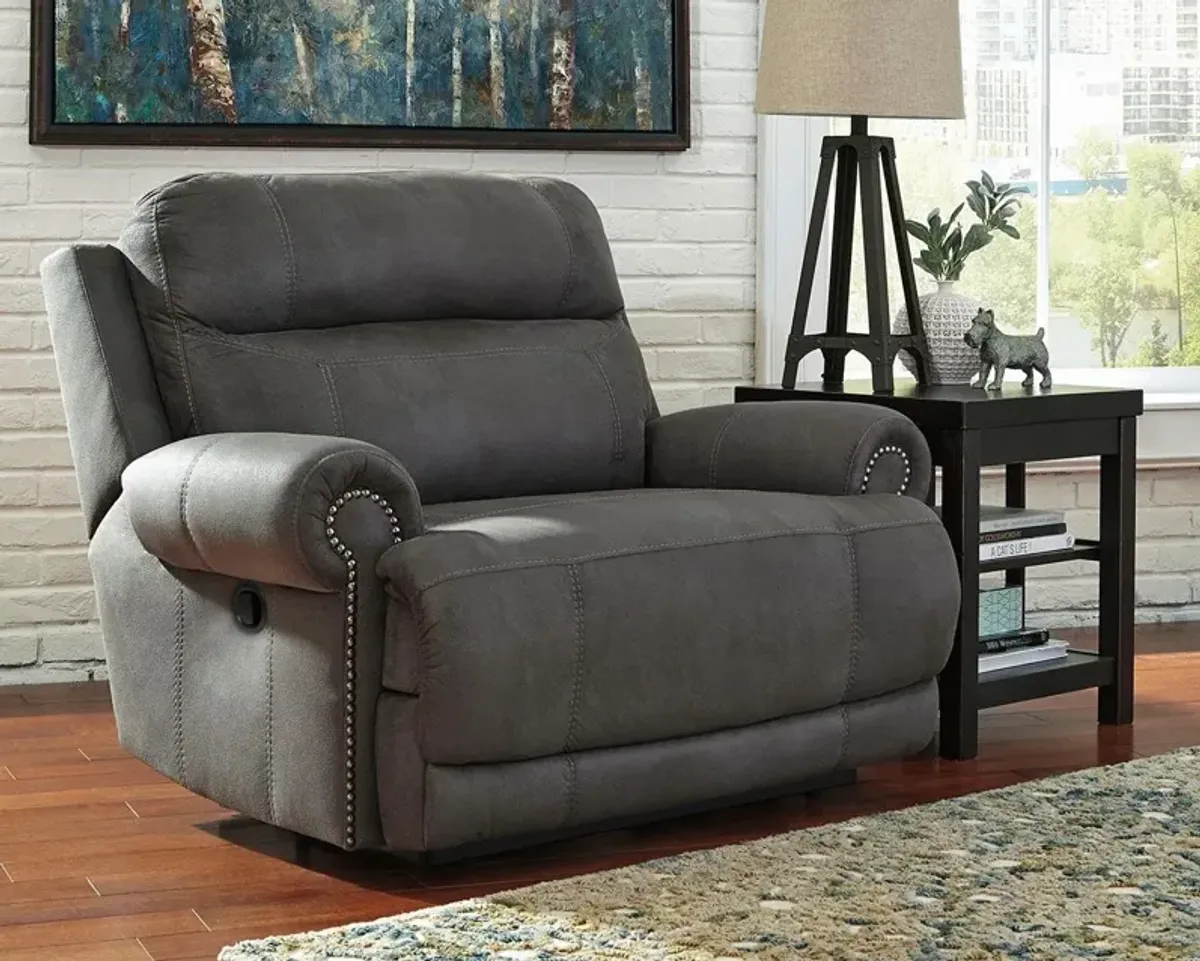 Ashley Austere Gray Zero Wall Oversized Recliner