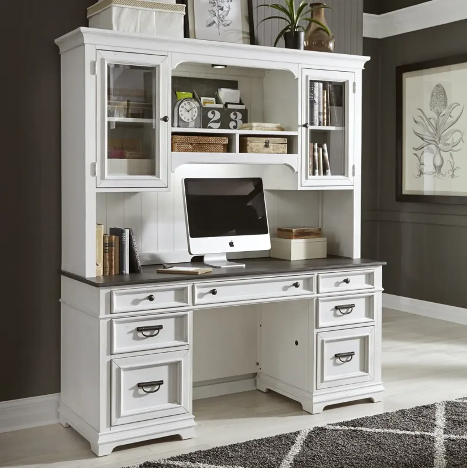 Liberty Furniture Wire-Brushed White Allyson Park Desk