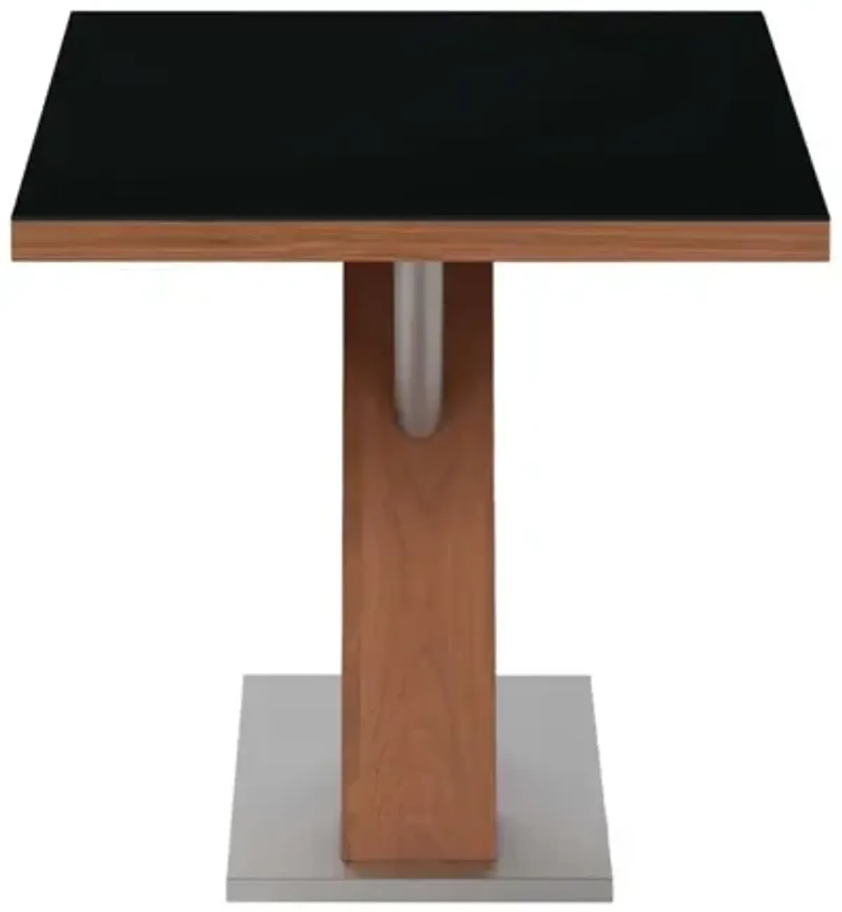 Chintaly Emma Modern Wooden Black Glass Top Dining Table