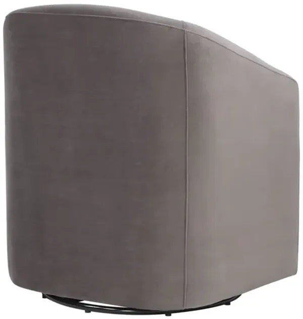 Steve Silver Arlo Upholstered Swivel Barrel Chair Fog Velvet