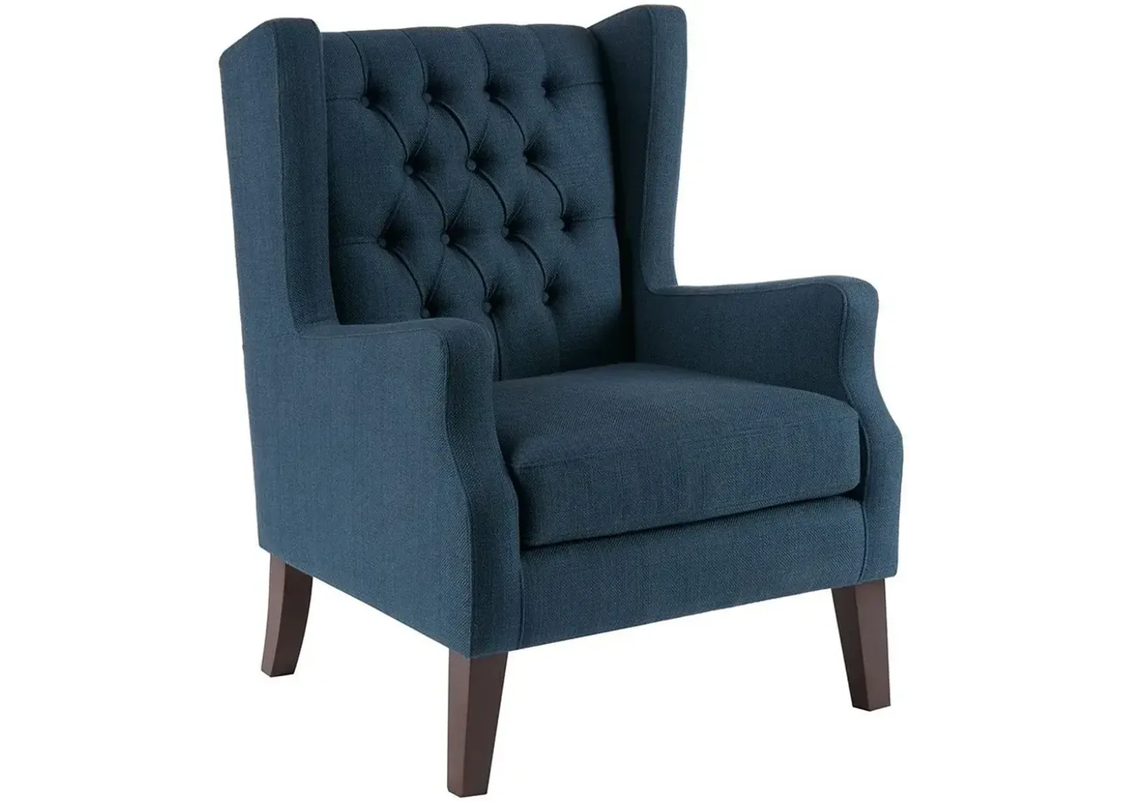 Olliix Madison Park Navy Maxwell Button Tufted Wing Chair