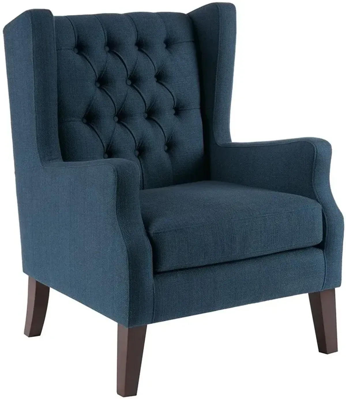 Olliix Madison Park Navy Maxwell Button Tufted Wing Chair