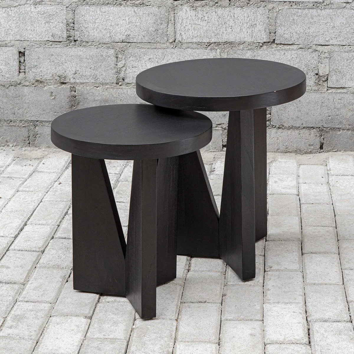 NADETTE 2-PIECE DARK ESPRESSO NESTING TABLES