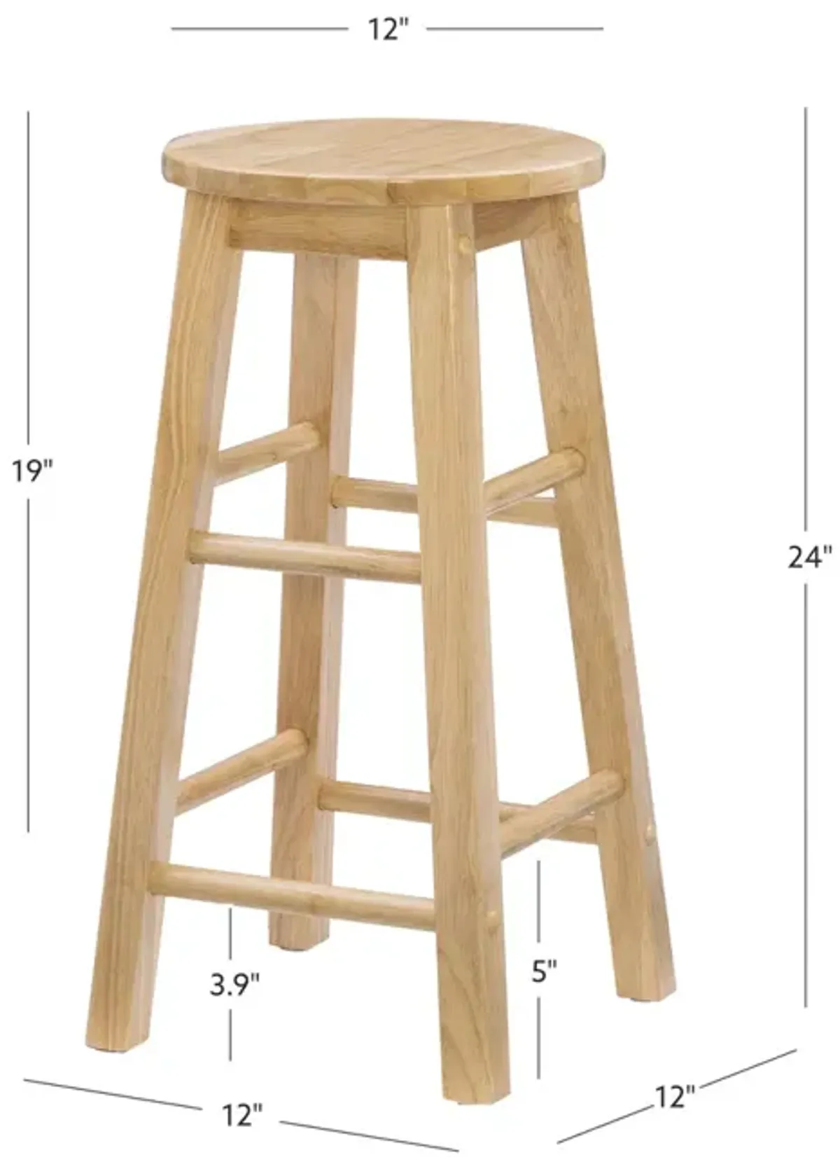 Linon 24 Inch Counter Stool with Round Seat