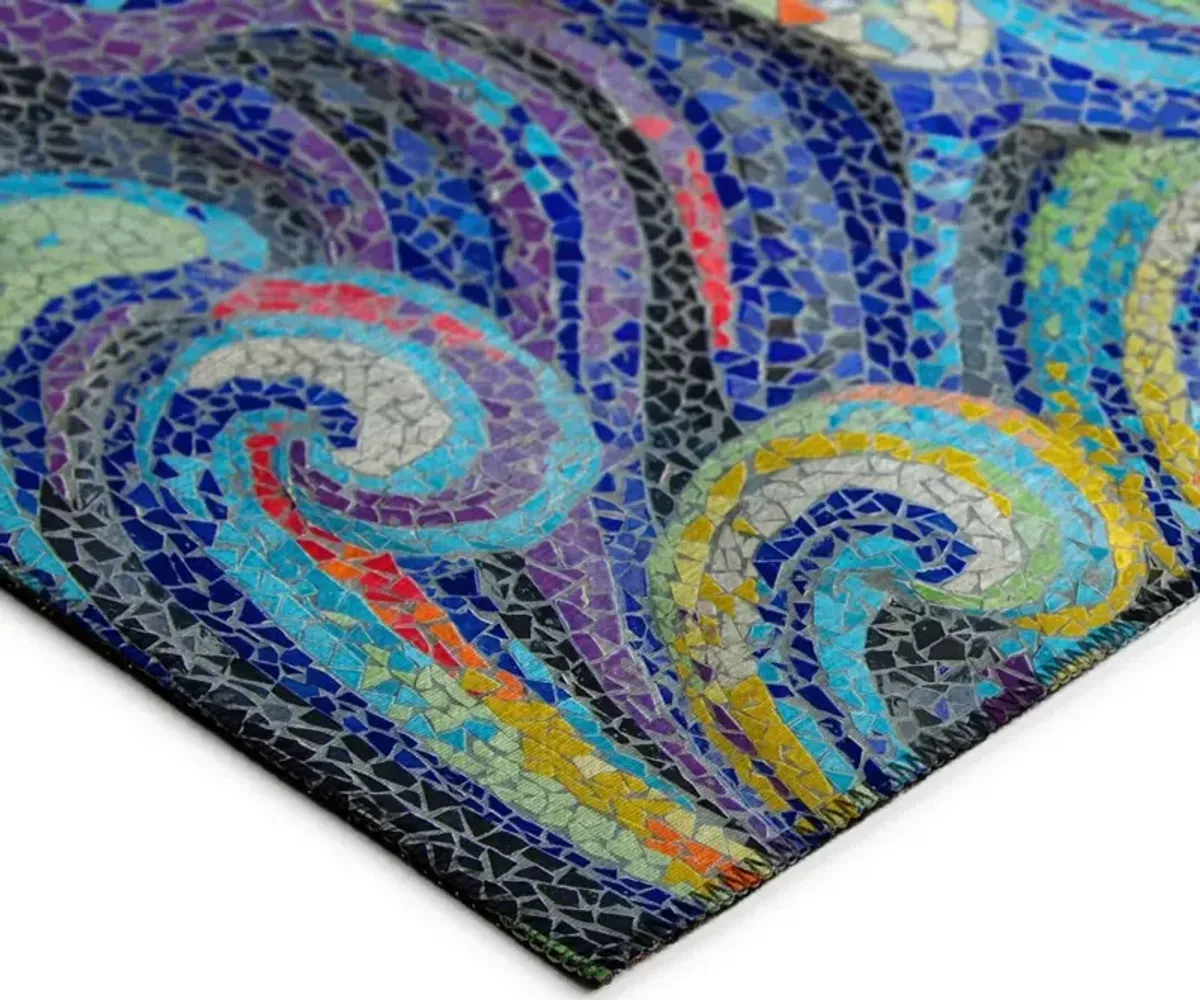 Dalyn Kaleidoscopic Swirls Vivid Oceanic Mosaic 5'X8' Area Rug