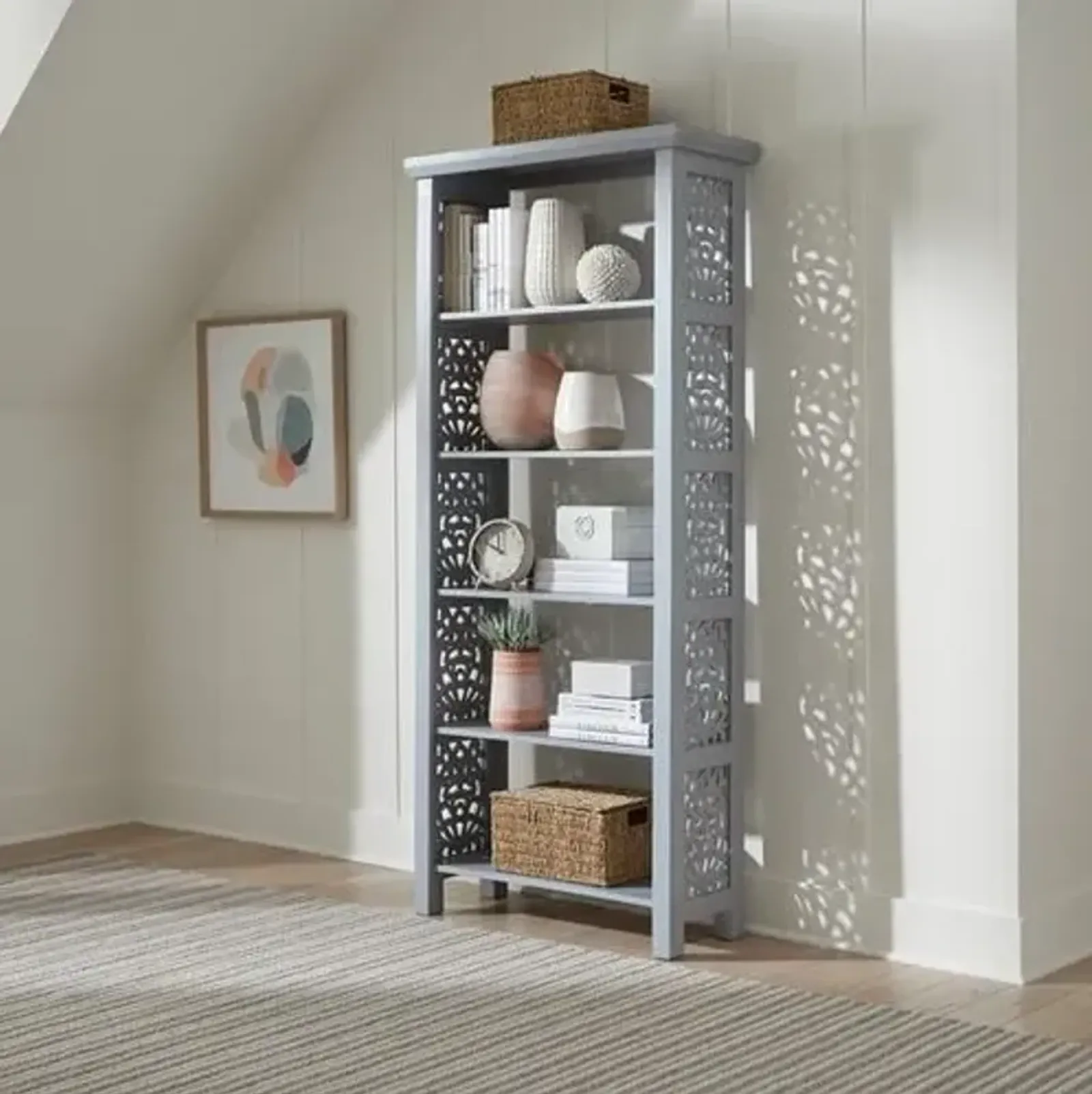 Liberty Furniture Trellis Lane Weathered Grey Accent Bookcase