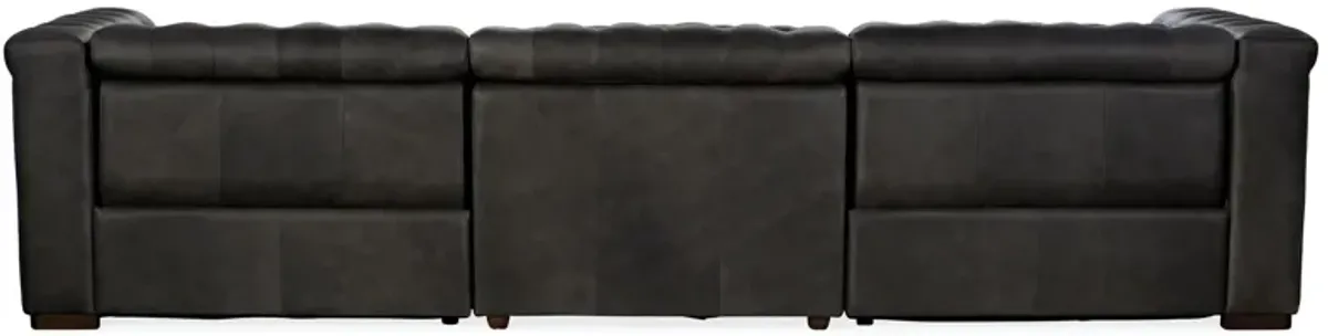 SAVION GRANDIER LEATHER SOFA WITH POWER RECLINE POWER HEADREST