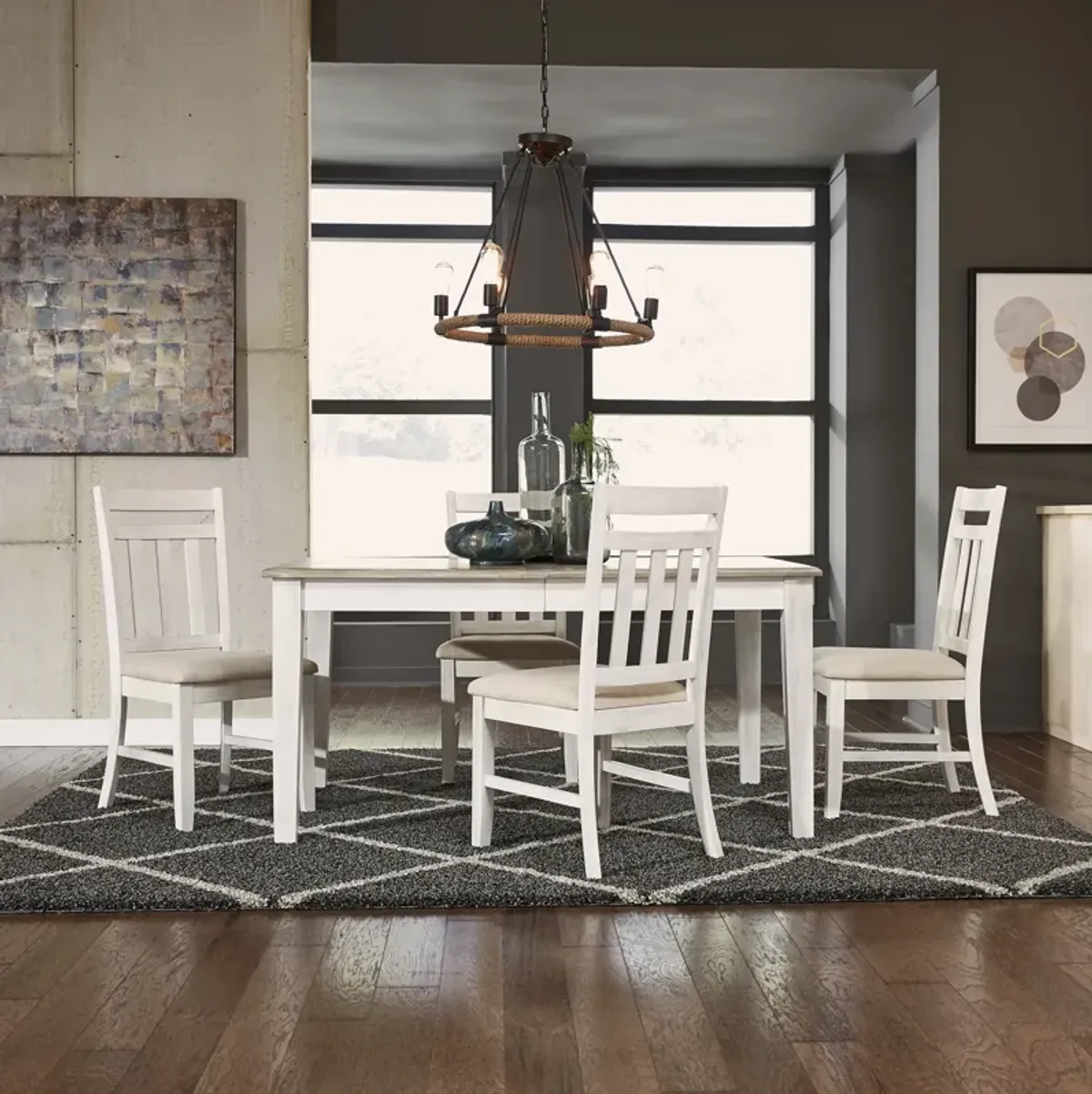 Liberty Furniture Summerville 5-Piece Gray/White Casual Dining Table Set