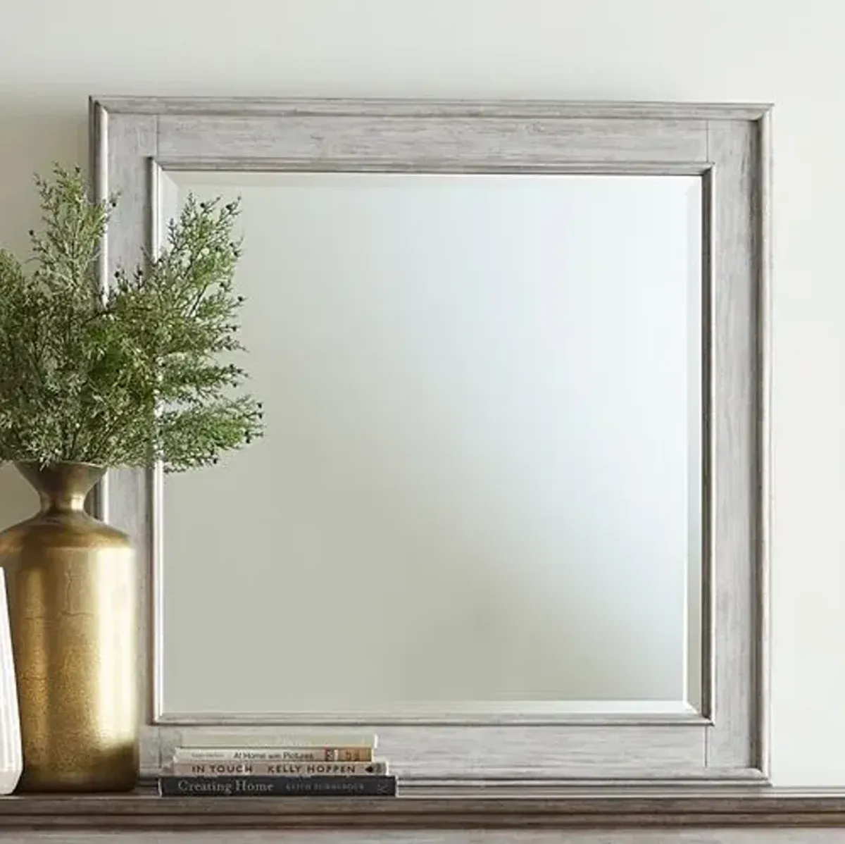 Liberty Furniture Heartland Antique White Landscape Mirror