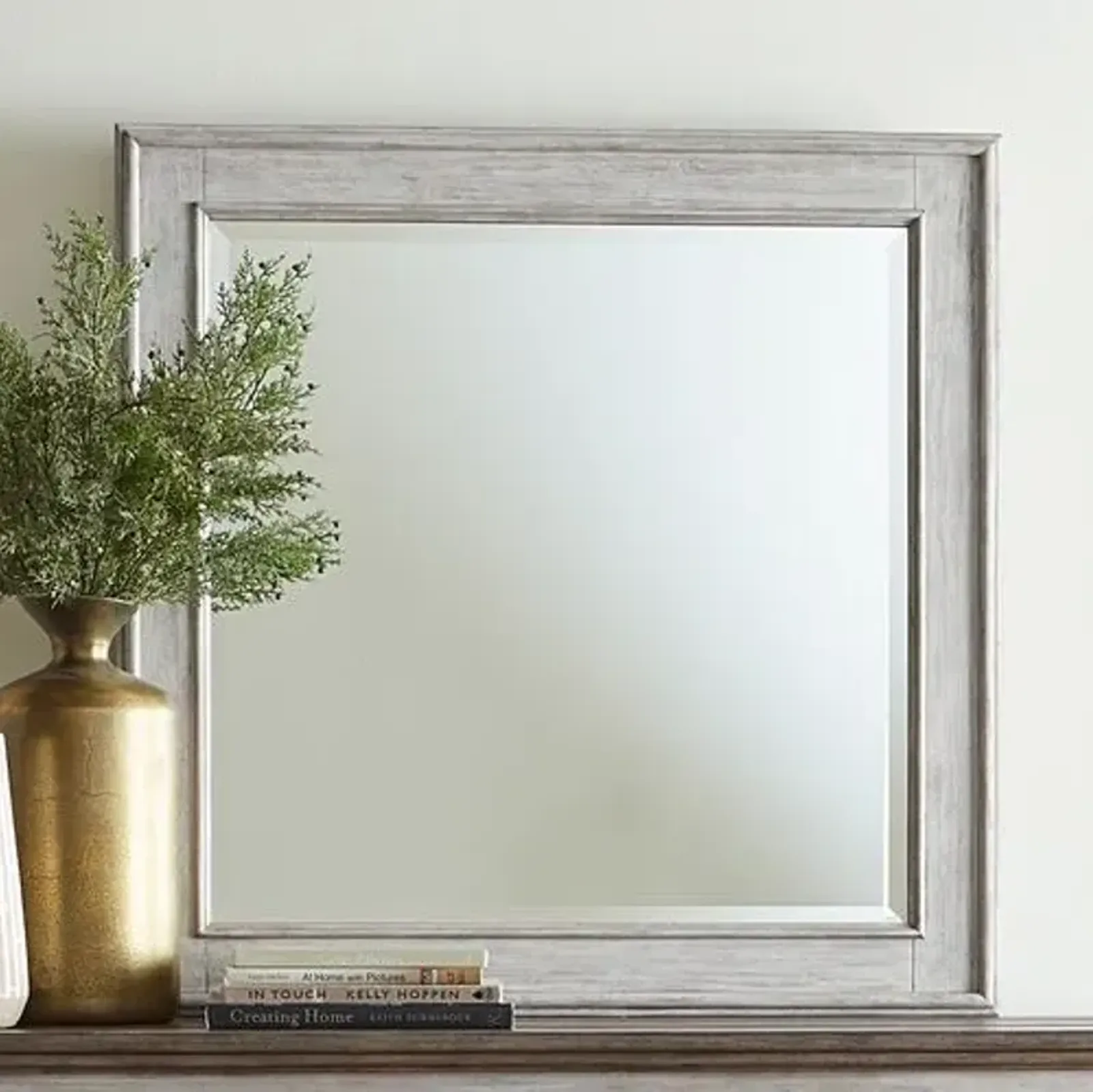 Liberty Furniture Heartland Antique White Landscape Mirror