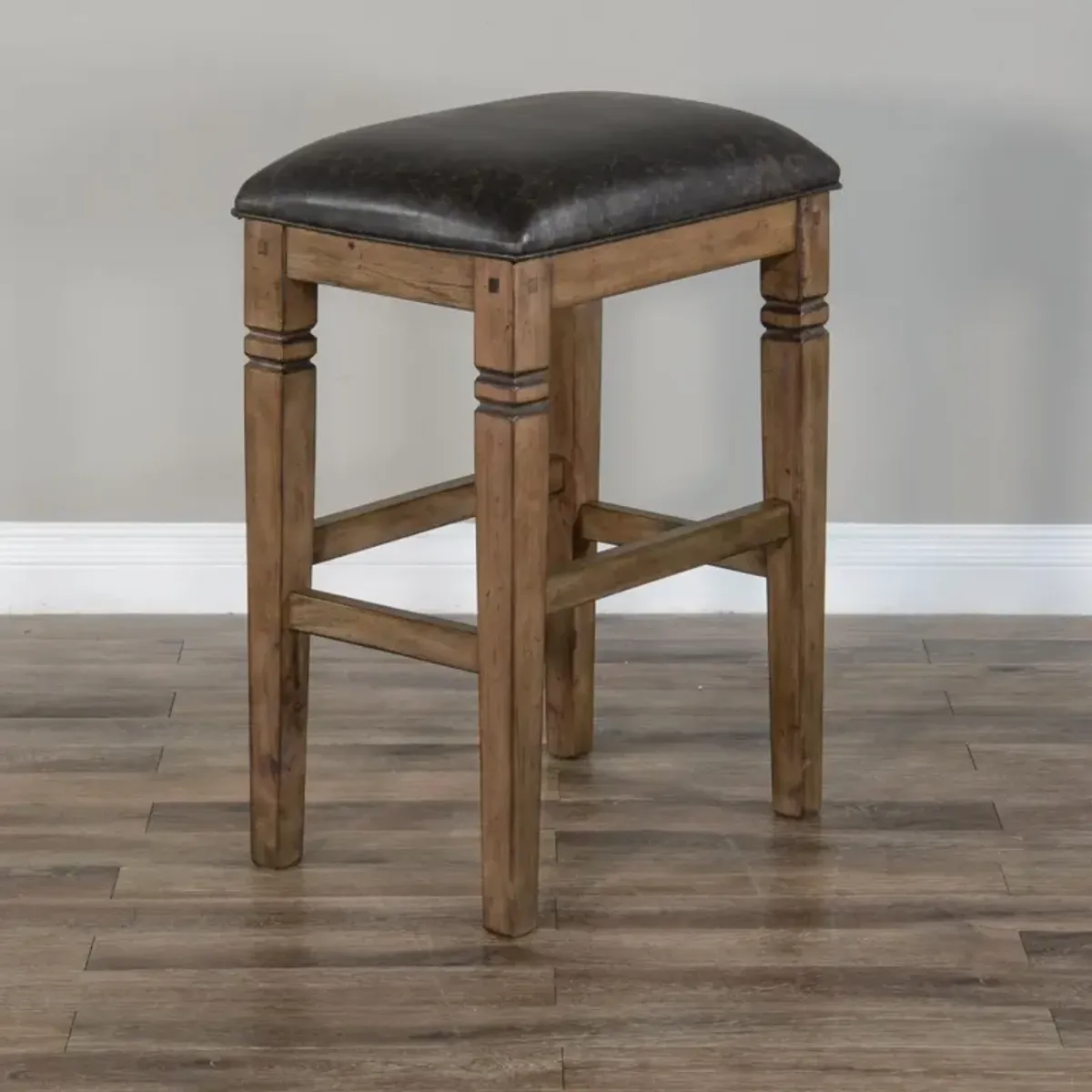 Sunny Designs Doe Valley Buckskin Backless Stool with Cushioned Seat