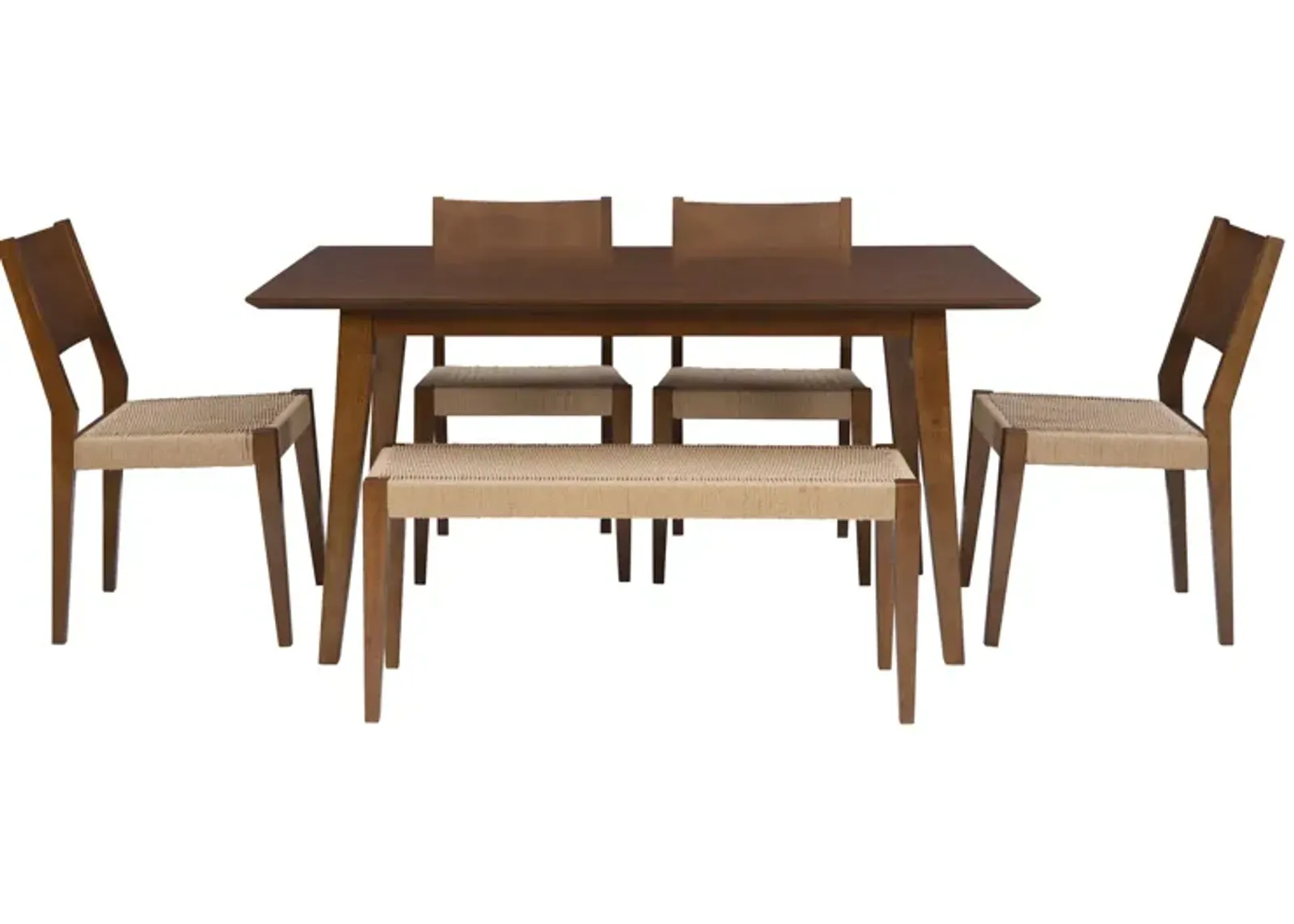 Powell Cadence 6-Piece Dining Set Brown