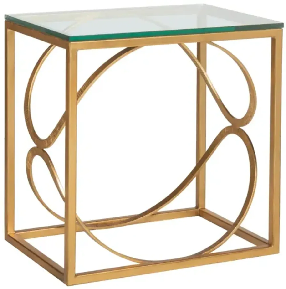 Artistica Home by Lexington Metal Designs Ellipse 18 Inch Rectangular Metal End Table Gold Leaf