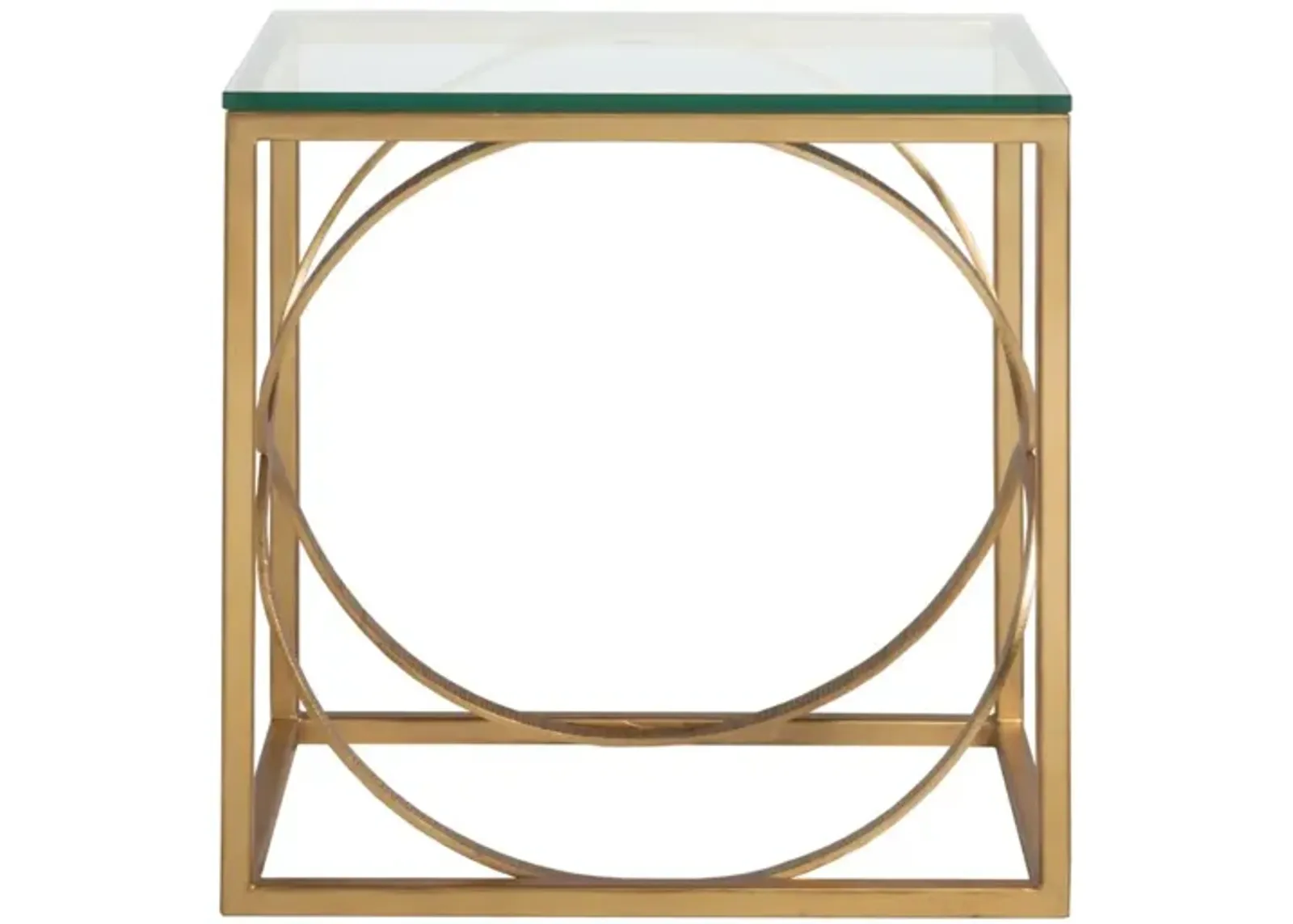 Artistica Home by Lexington Metal Designs Ellipse 18 Inch Rectangular Metal End Table Gold Leaf