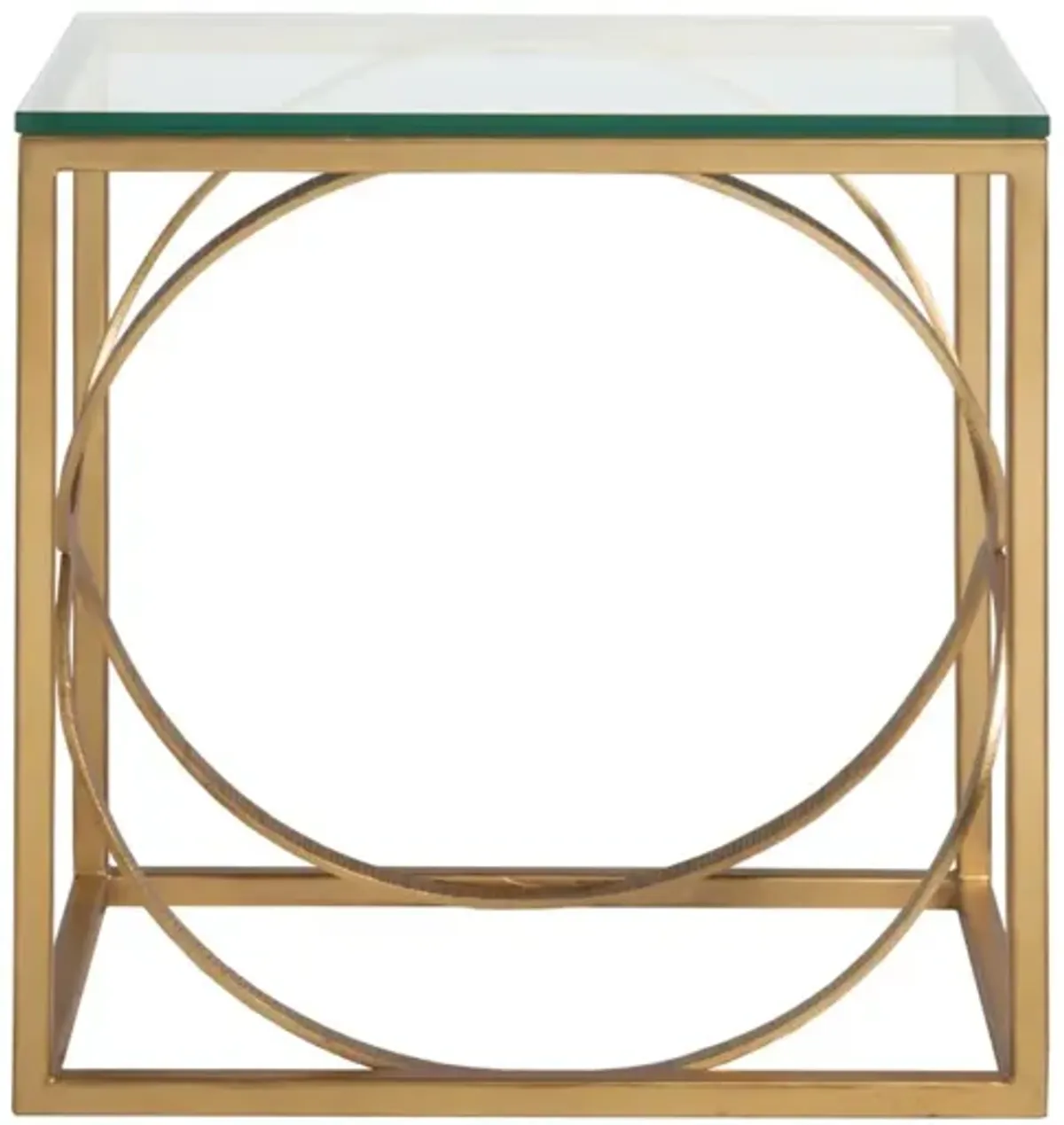 Artistica Home by Lexington Metal Designs Ellipse 18 Inch Rectangular Metal End Table Gold Leaf