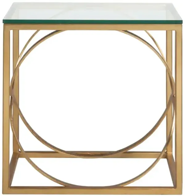 Artistica Home by Lexington Metal Designs Ellipse 18 Inch Rectangular Metal End Table Gold Leaf