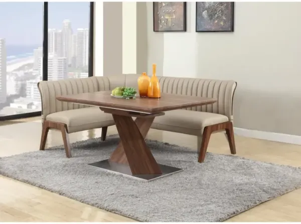Chintaly Bethany Modern 2-Piece Dining Set with Extendable Table & Nook