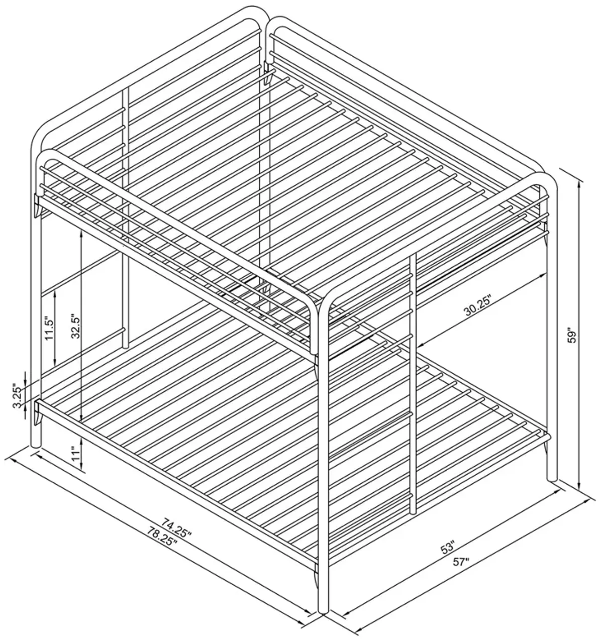 Coaster Morgan Metal Full Over Full Bunk Bed Black