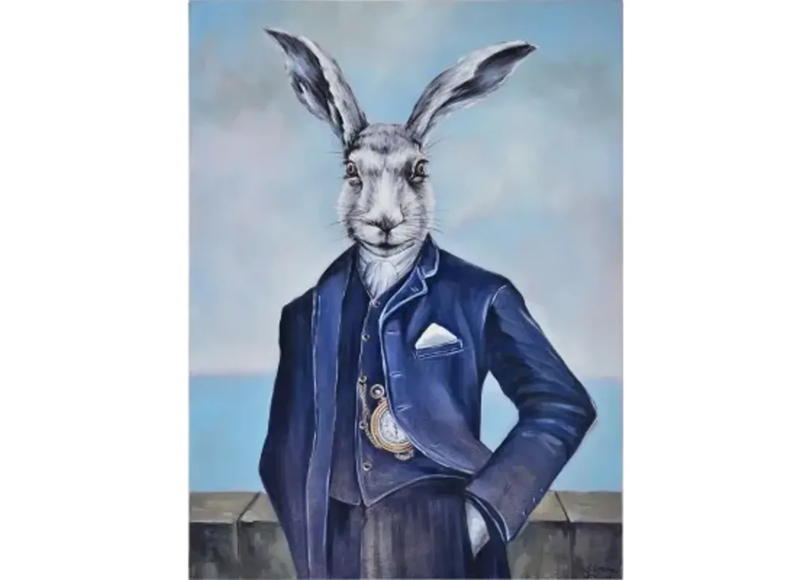 Renwil Stevens Rabbit Oil Painting