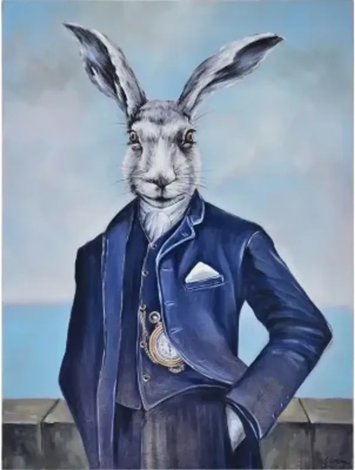 Renwil Stevens Rabbit Oil Painting