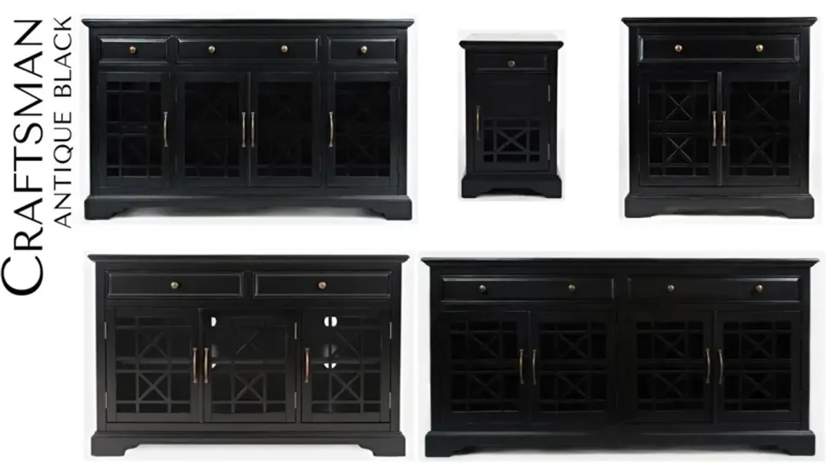 Craftsman 60 Inch Media Unit Antique Black