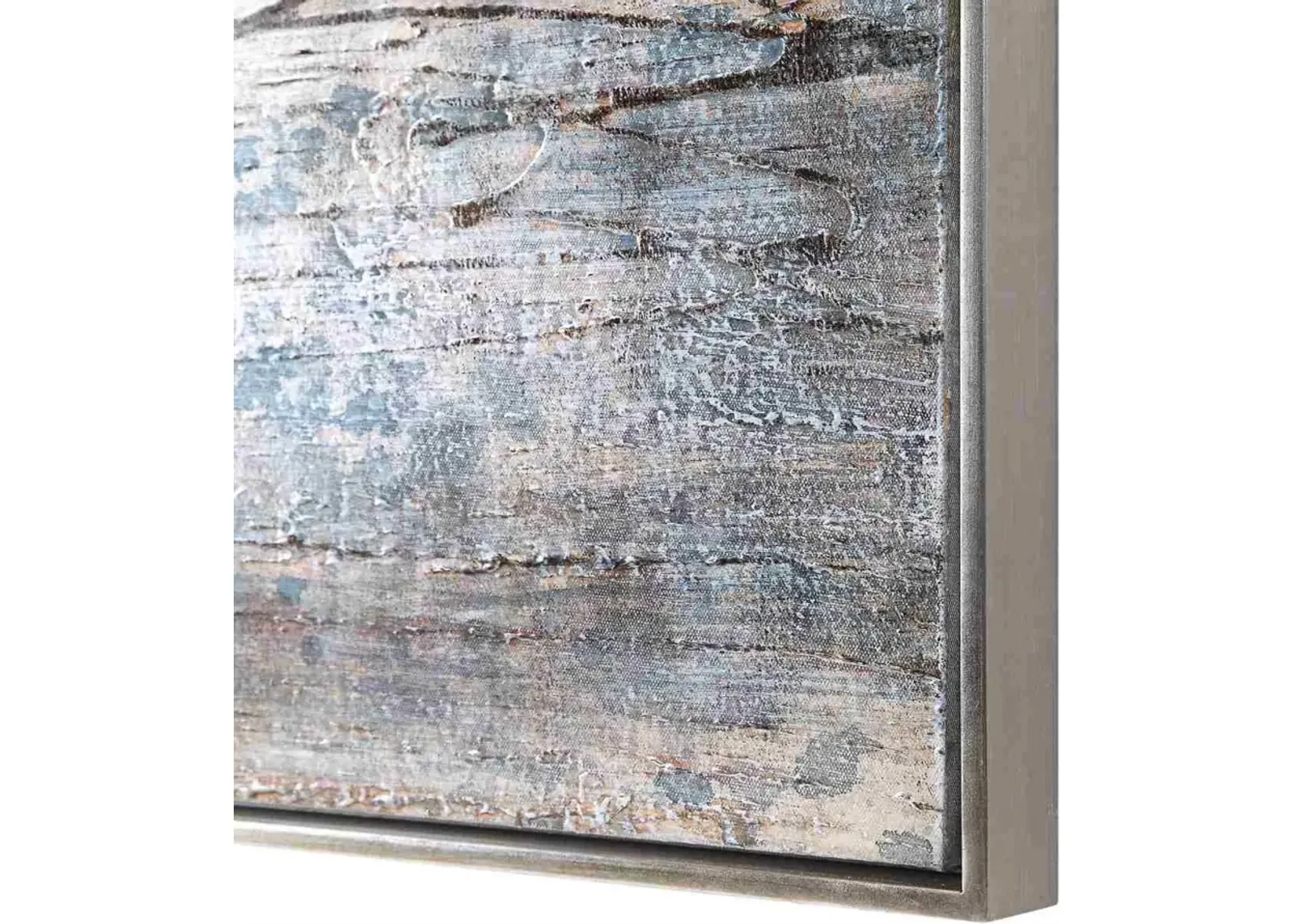 Uttermost Open Seas Hand Neutral Gray Painted Canvas Wall Art