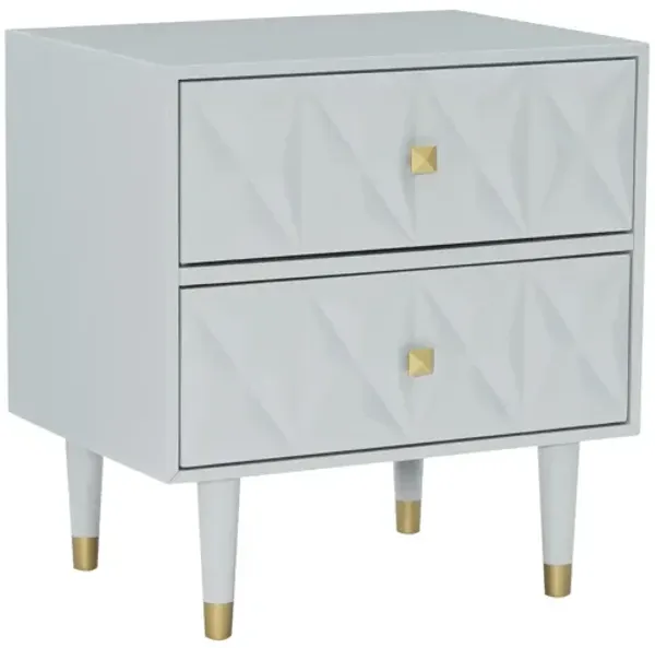 Linon 2-Drawer Geo Texture Nightstand Grey