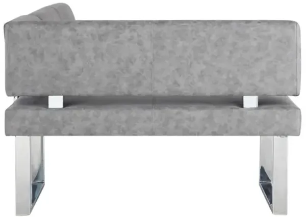 Chintaly Genevieve Grey Modern Gray Reversible Upholstered Dining Nook Bench