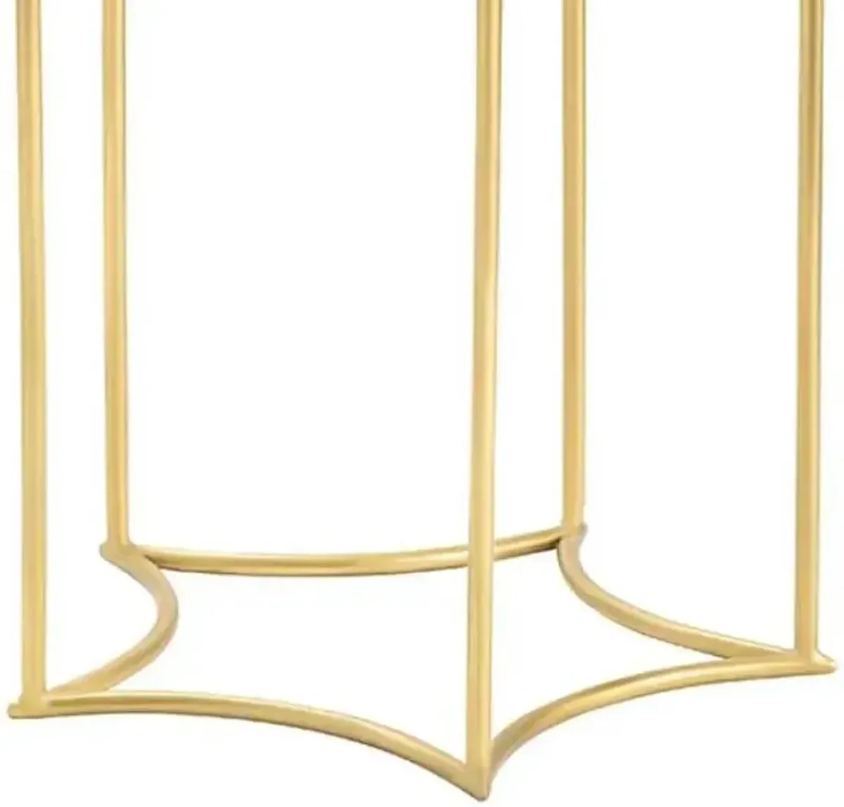 Crestview Robyn White & Gold Accent Table