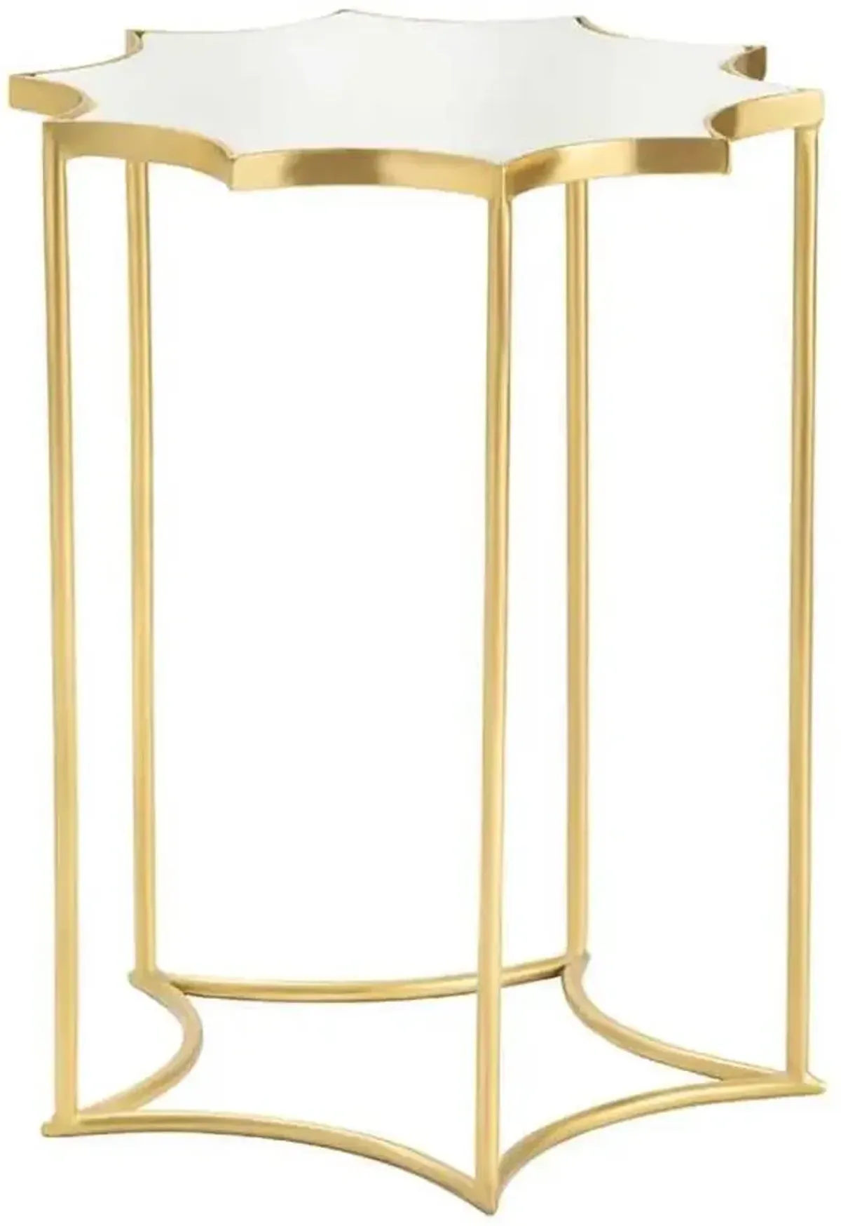 Crestview Robyn White & Gold Accent Table