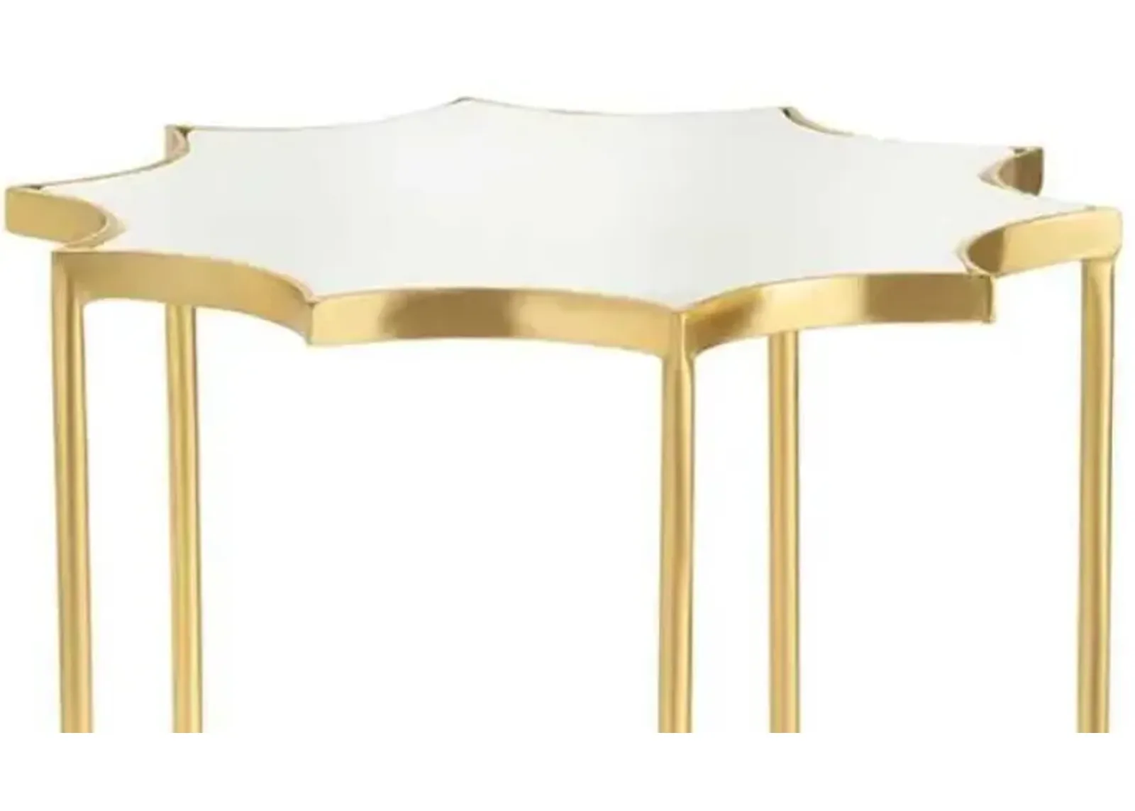 Crestview Robyn White & Gold Accent Table