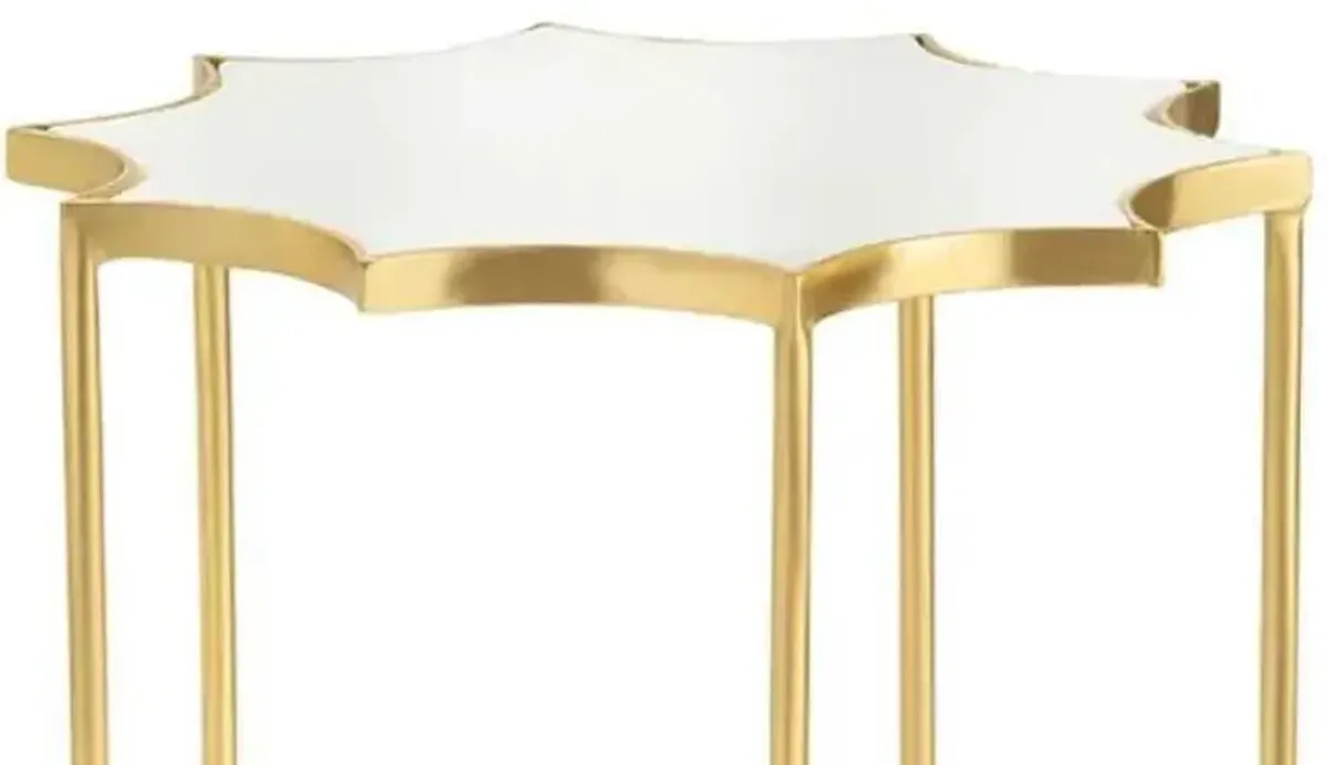 Crestview Robyn White & Gold Accent Table