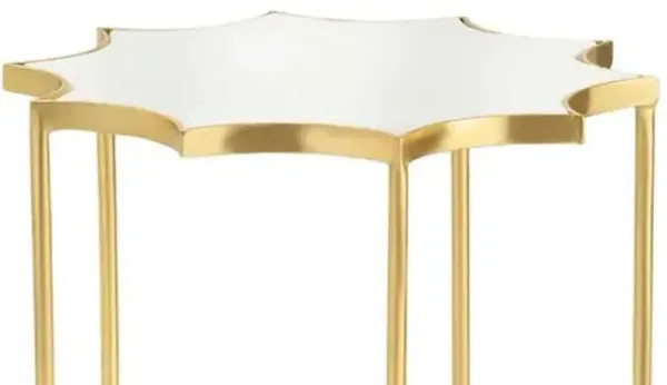Crestview Robyn White & Gold Accent Table