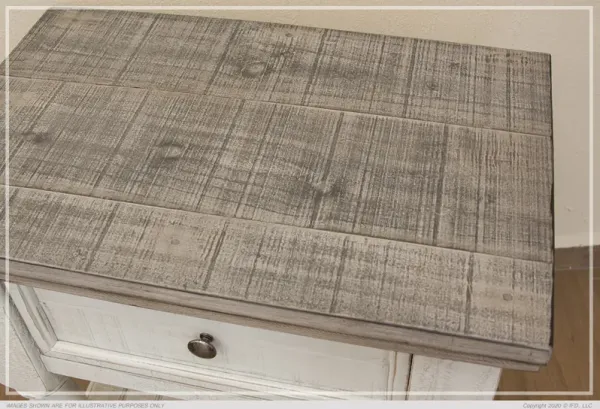 International Furniture Stone Antique White 1-Drawer Nightstand