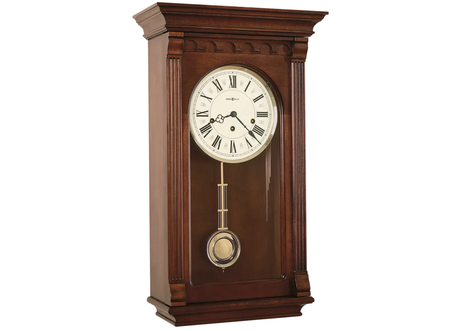 Howard Miller Alcott Windsor Cherry Wall Clock with Brass Finish