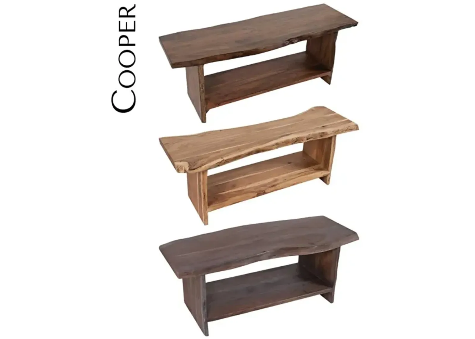 Jofran Cooper Storage Bench Light Chestnut