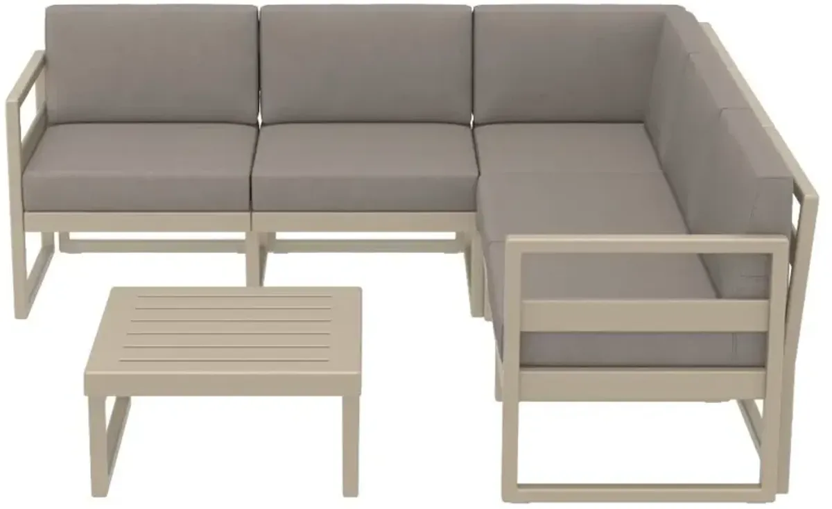 Compamia Mykonos Corner Sectional 5-Person Sunbrella Taupe Cushion Outdoor Lounge Set