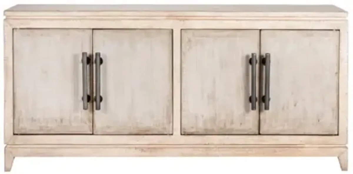 Nest Home Lexington 4-Drawer Cabinet in White Washed/Antique Grey