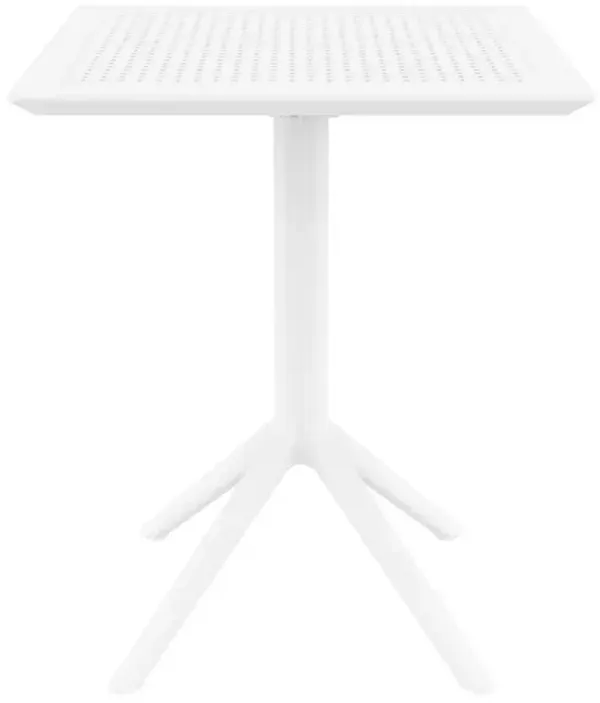 Compamia 24 Inch Outdoor Sky Square Folding Table White