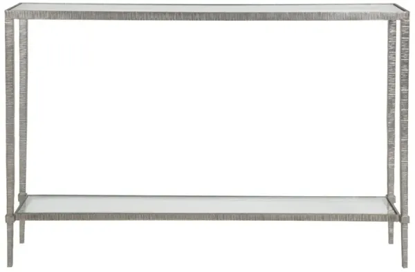 Artistica Home by Lexington Metal Designs Claret 54 Inch Modern Silver Leaf/Clear Console Accent Table