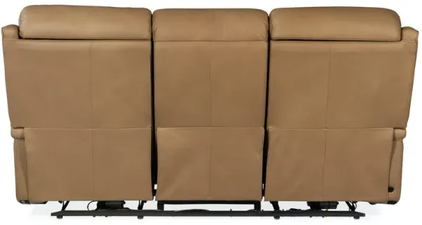 Hooker Furniture Rhea Sahara Sand Leather Zero Gravity Power Reclining Sofa with Power Headrest