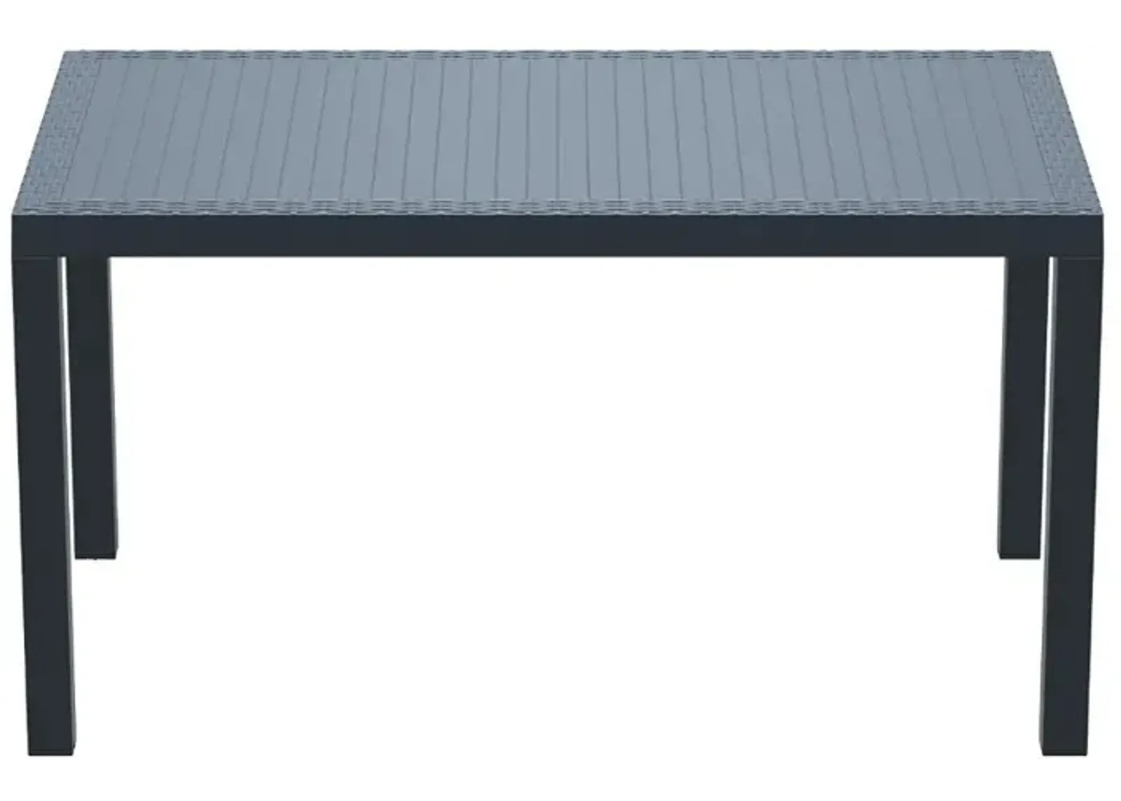 ORLANDO WICKERLOOK RECTANGLE DINING TABLE DARK GRAY 55"