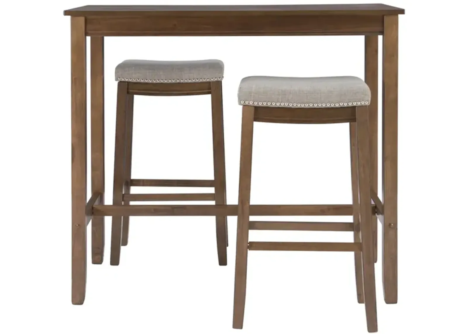 Linon Claridge 3-Piece Rustic Bar Stools & Table Set