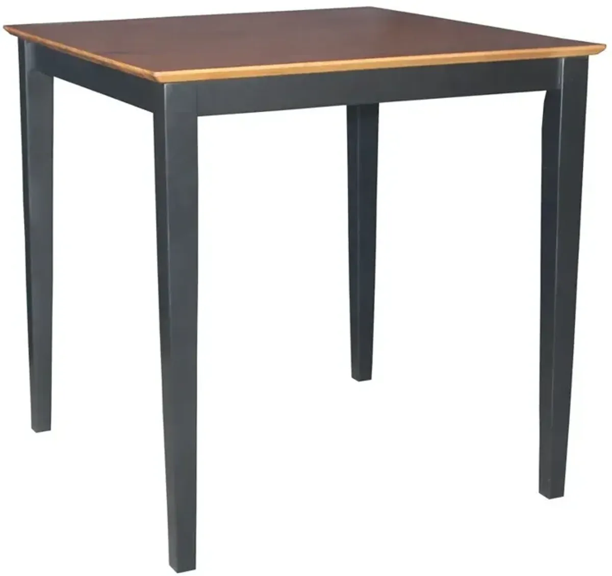 John Thomas Dining Essentials 36 Inch Square Table Top with 36 Inch Shaker Legs in Cherry/Black