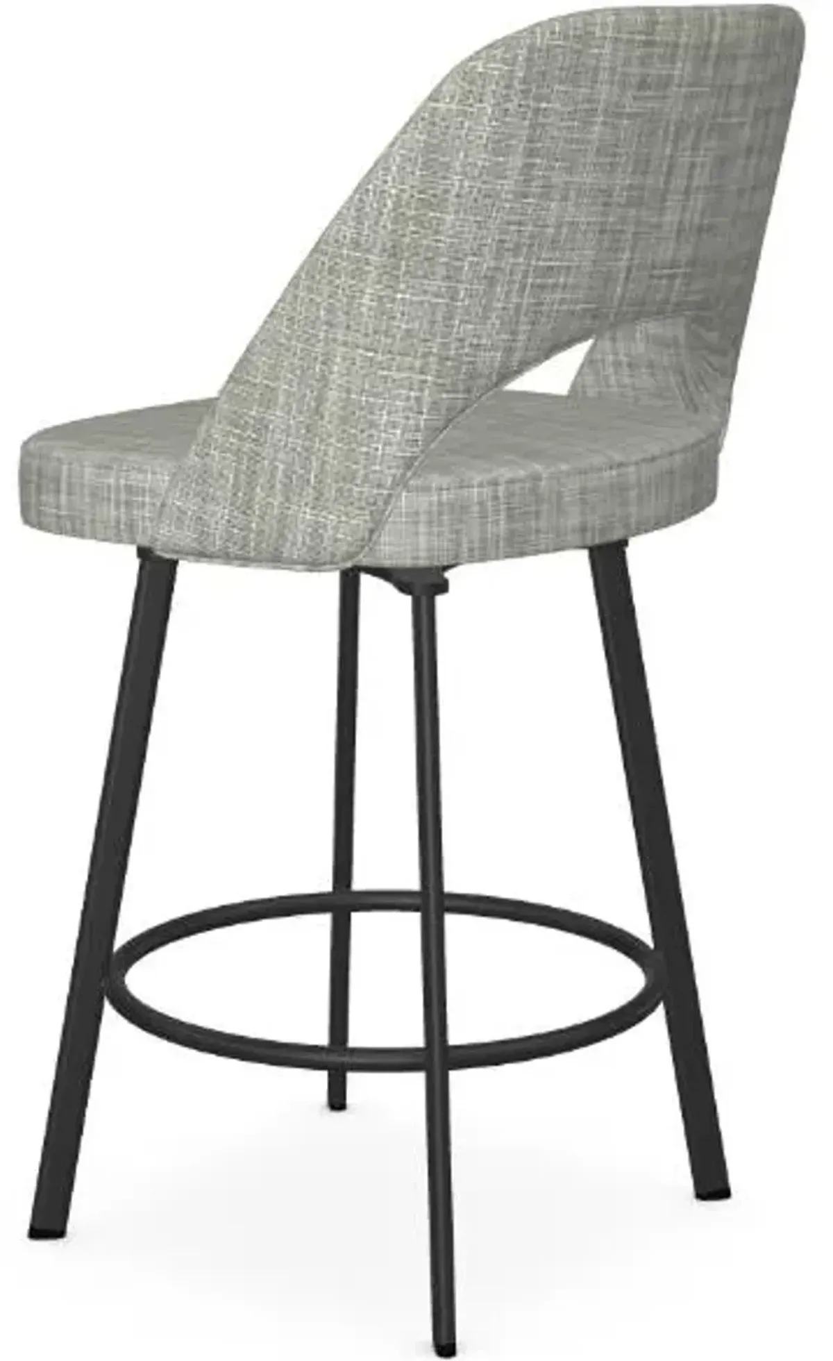 Amisco Scarlett Illusion Counter-Height Swivel Stool in Black Coral