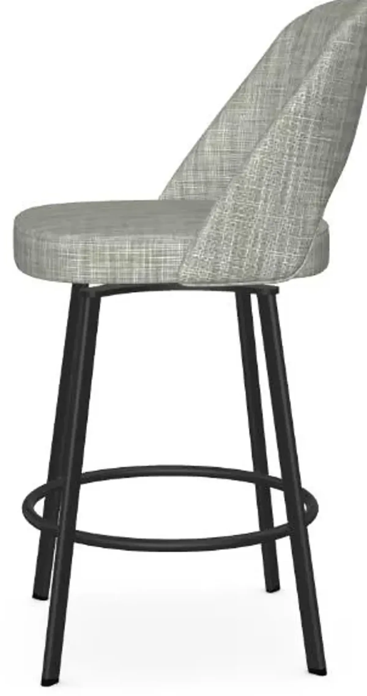 Amisco Scarlett Illusion Counter-Height Swivel Stool in Black Coral